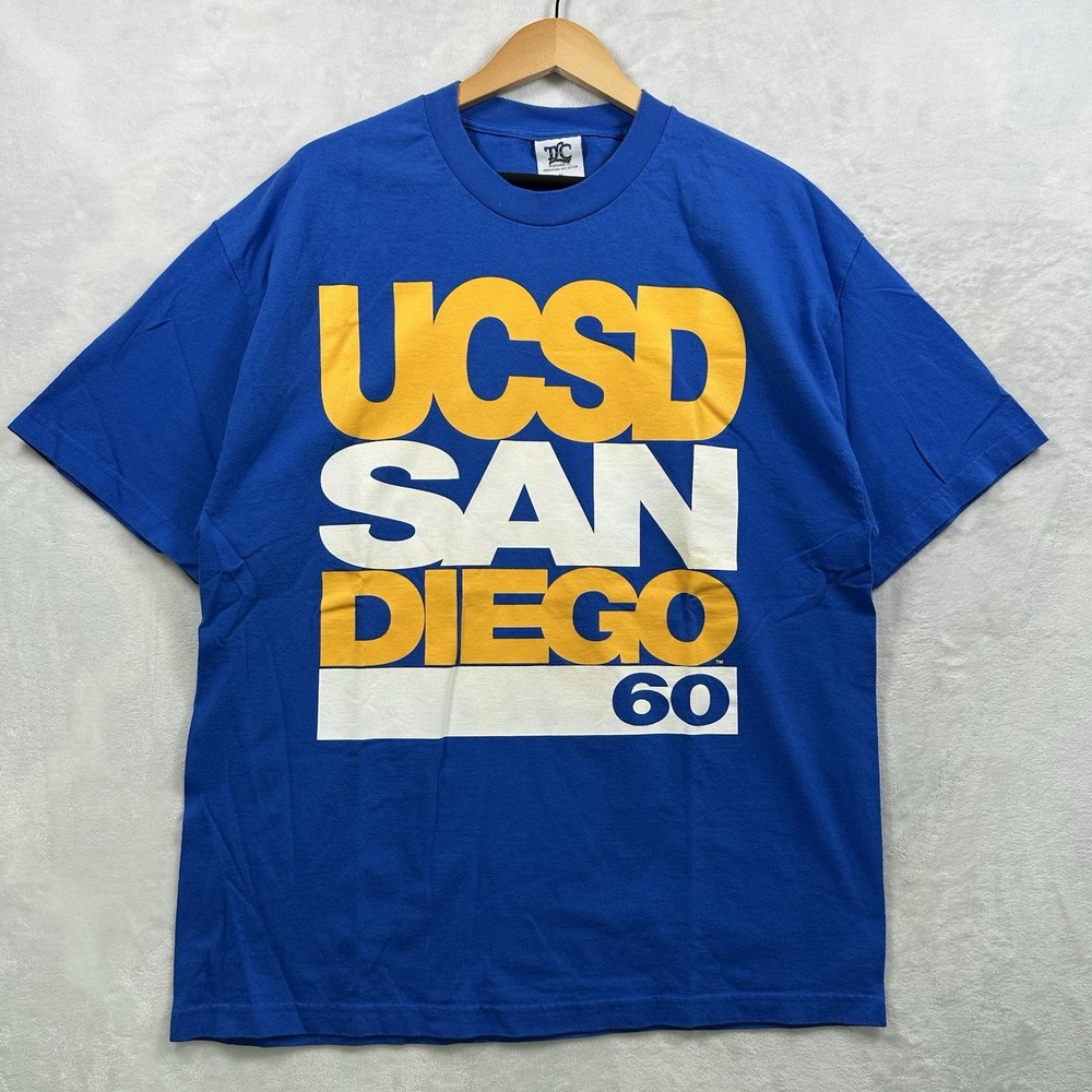 UCSD Mens San Diego Vintage Tshirt Y2k Spellout College University Size XL